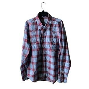 Wrangler Retro Plaid Shirt Mens XL Long Sleeve Western Cowboy Rodeo Pearl Snap